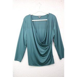 Talbots Plus V-Neck Wrap Tunic Long Sleeves-1X-Office-Business-Nice